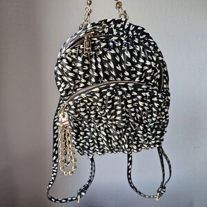 Betsey Johnson Black and White Heatt Women's Backpack